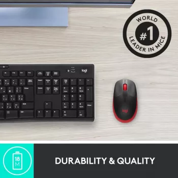 Maus Logitech M190 Wireless USB Rot