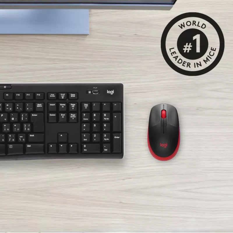 Maus Logitech M190 Wireless USB Rot