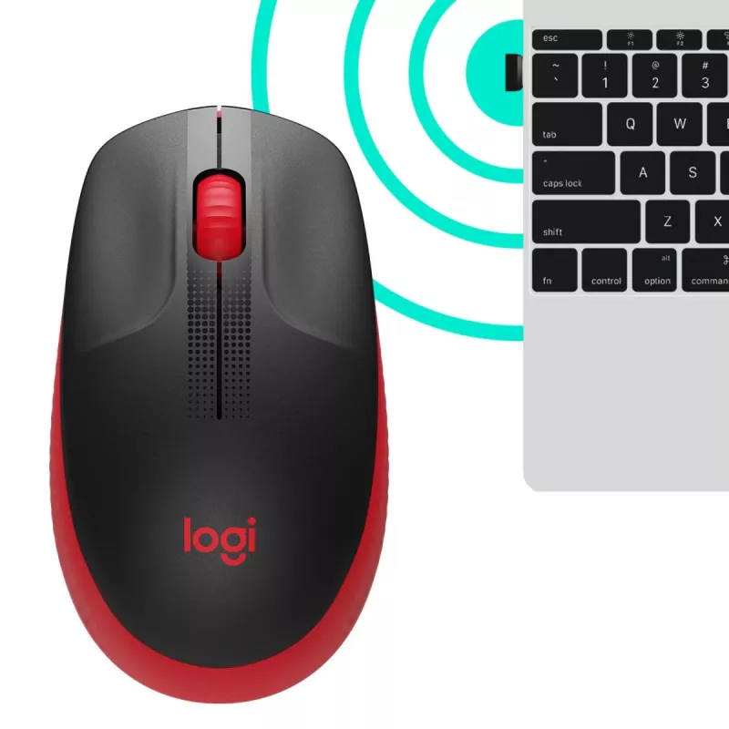 Maus Logitech M190 Wireless USB Rot