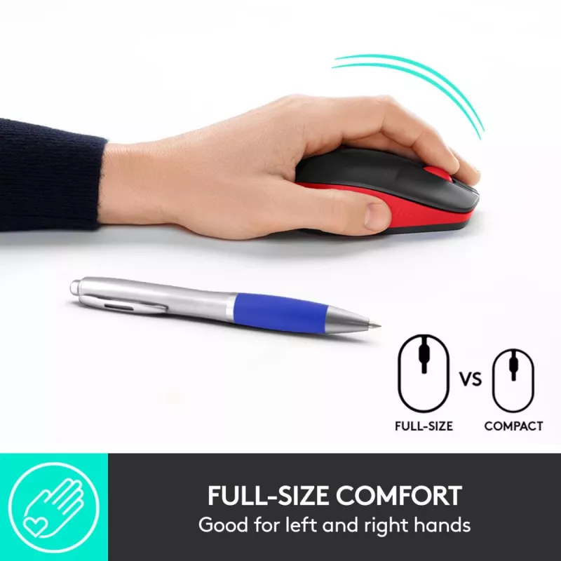 Maus Logitech M190 Wireless USB Rot