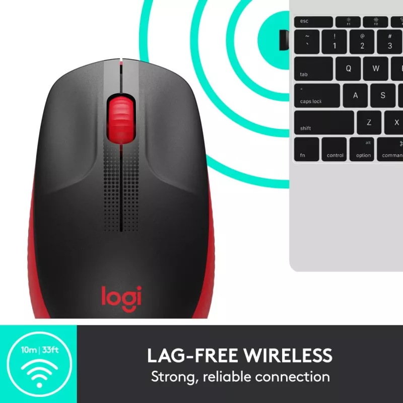 Maus Logitech M190 Wireless USB Rot