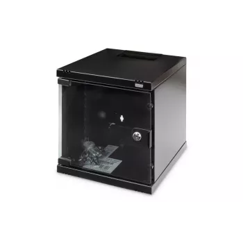 DIGITUS Wandmontageschrank 254 mm (10 Zoll) 6U Wandmontageschrank 330x312x300 mm, Farbe schwarz (RAL 9005)