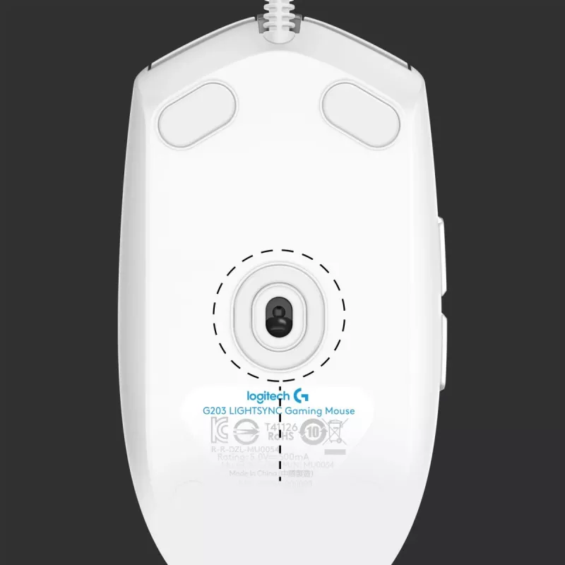 LOGITECH G203 Lightsync Gaming-Maus USB Weiß