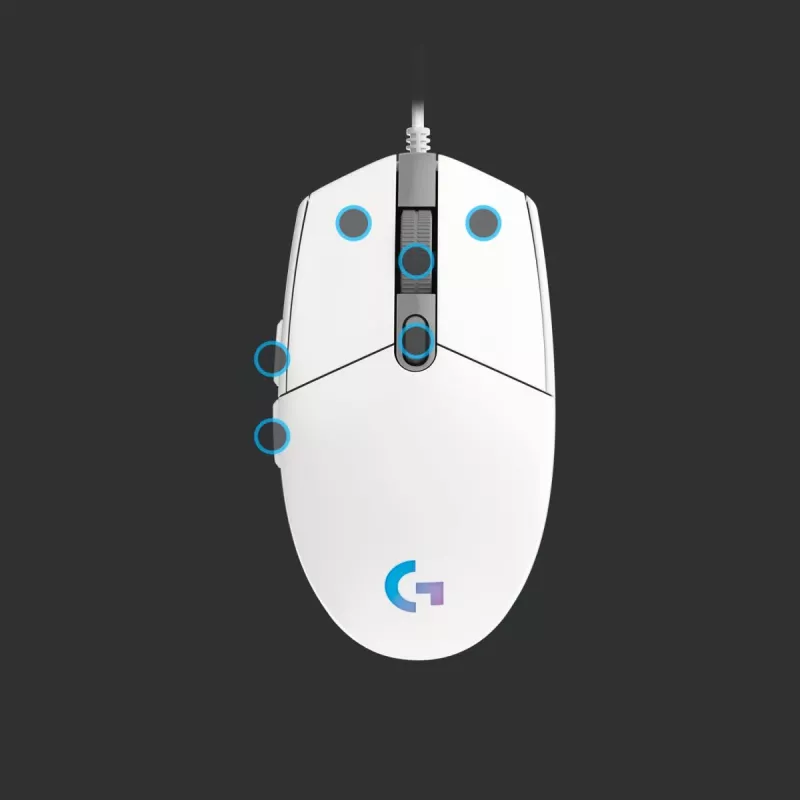LOGITECH G203 Lightsync Gaming-Maus USB Weiß