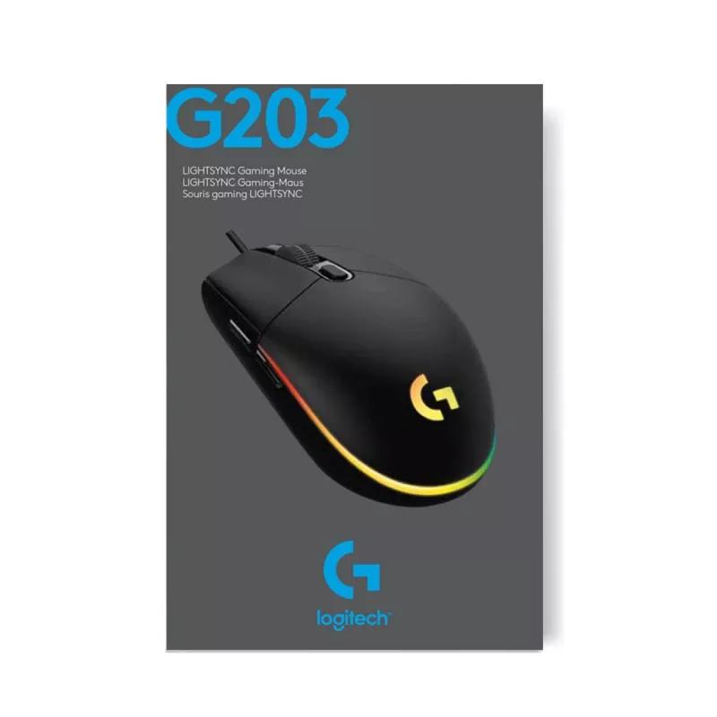 LOGITECH G203 Lightsync Gaming-Maus USB Weiß
