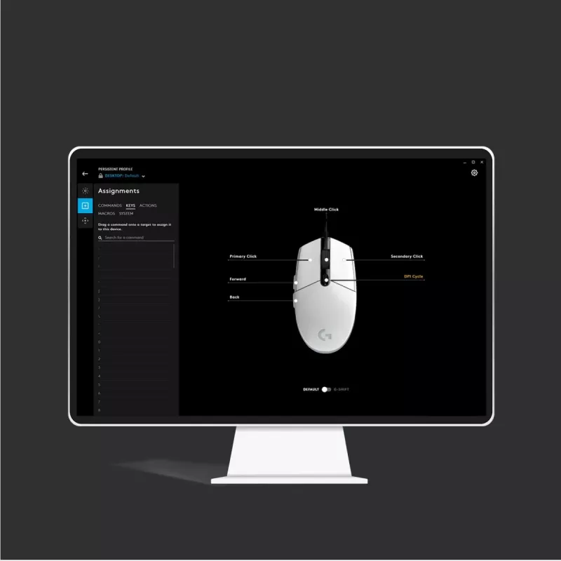 LOGITECH G203 Lightsync Gaming-Maus USB Weiß