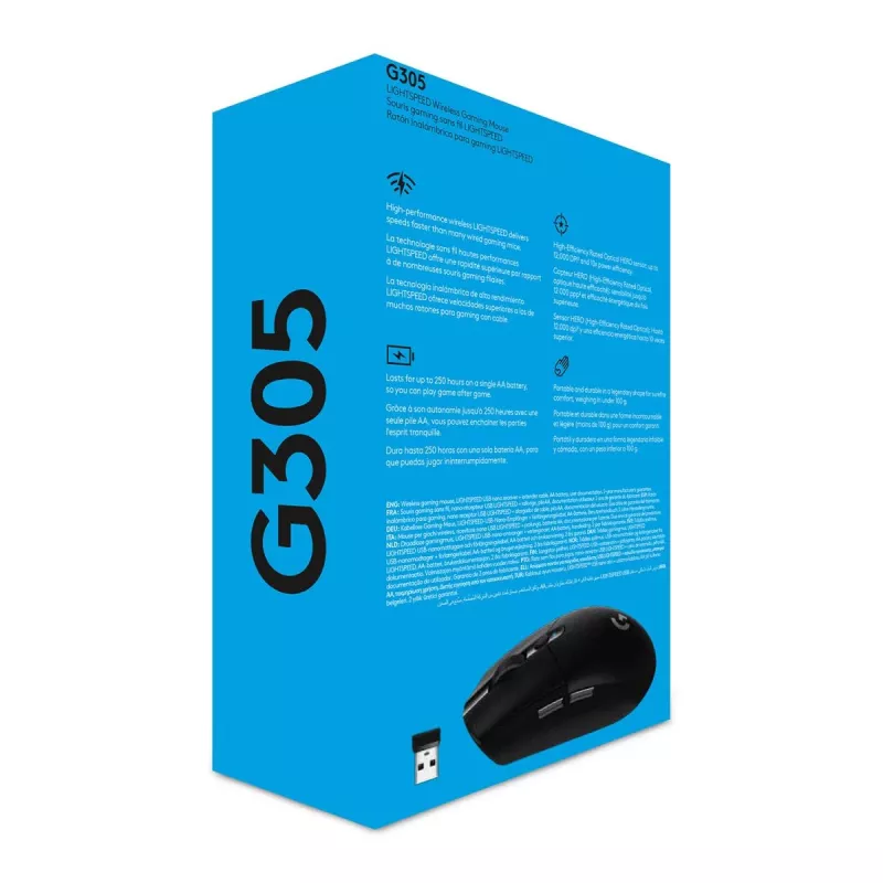 LOGITECH G305 Lightspeed Wireless Gaming-Maus Schwarz Ewr 2