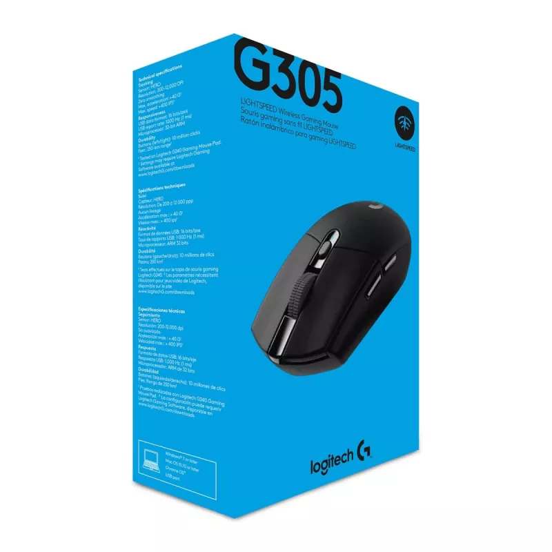 LOGITECH G305 Lightspeed Wireless Gaming-Maus Schwarz Ewr 2