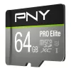 PNY Micro-SD Pro Elite 64 GB Class 10 UHS-I U3 A1 V30 SD-Adapter