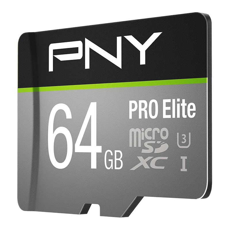 PNY Micro-SD Pro Elite 64 GB Class 10 UHS-I U3 A1 V30 SD-Adapter
