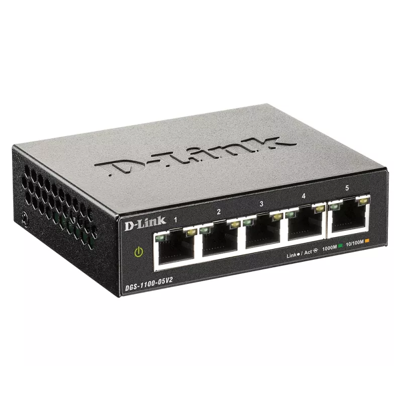 D-Link DGS-1100-05V2/E Netzwerk-Switch Managed L2 Gigabit Ethernet (10/100/1000) Schwarz