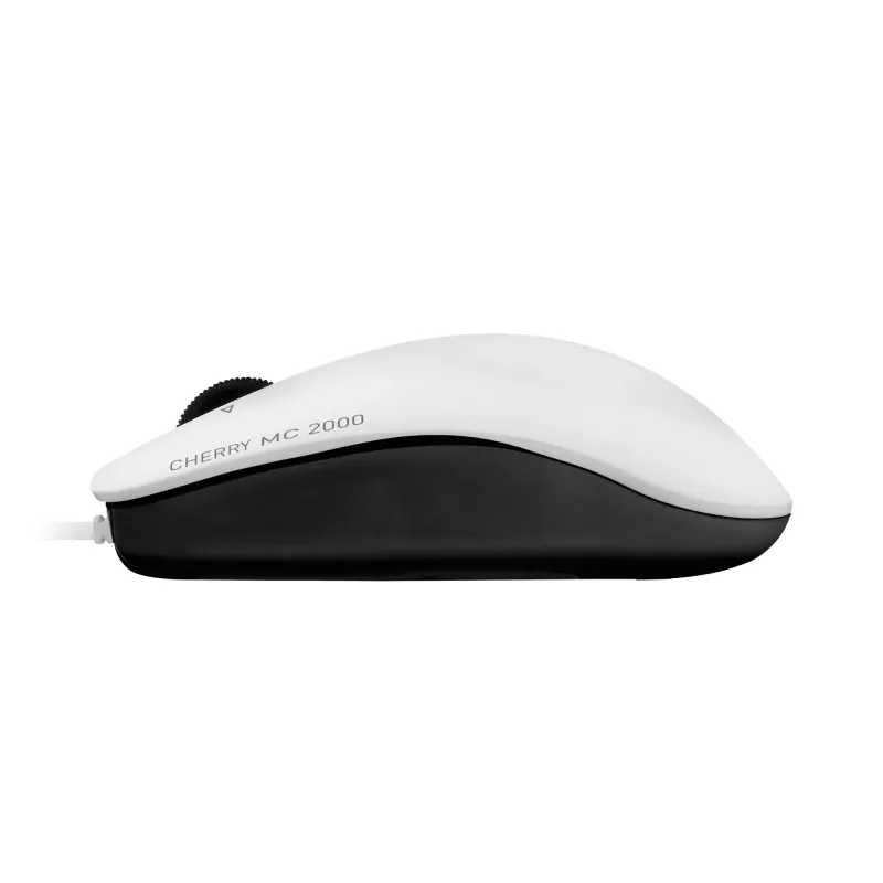 CHERRY MC 2000 Kabelmaus mit Neigerad, Hellgrau, USB, beidhändig, IR LED, USB Typ-A, 1600 DPI, Grau