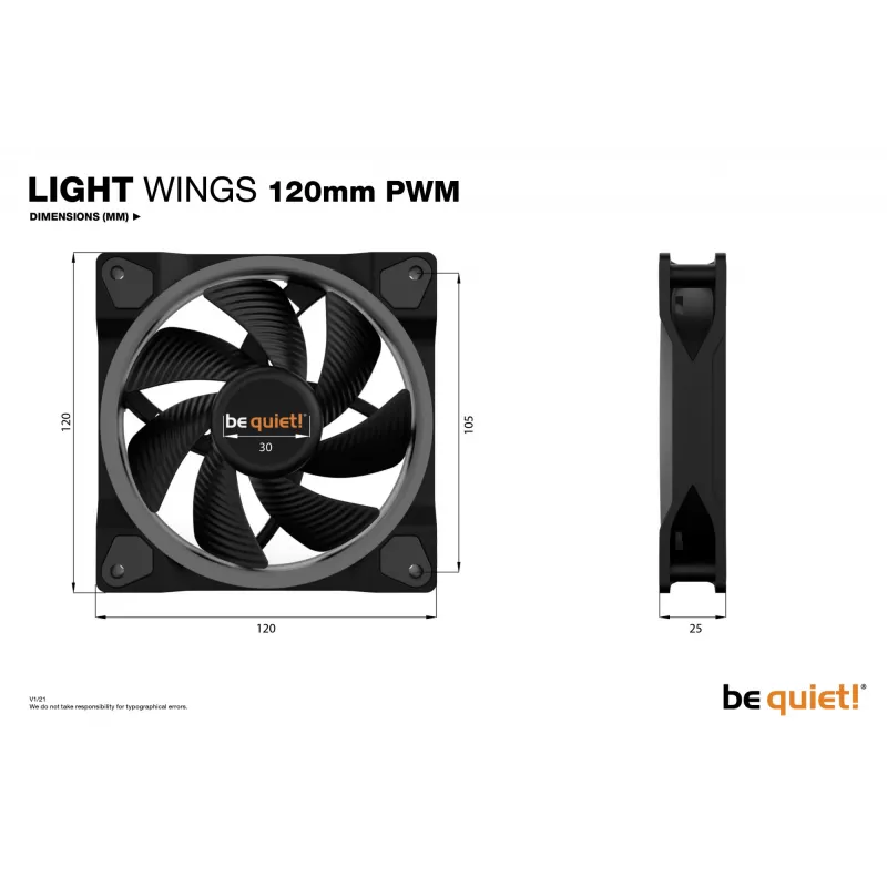 be quiet Light Wings 120mm ARGB PWM Lüfter Schwarz