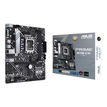 Motherboard ASUS PRIME H610M-A D4-CSM, Intel H610, LGA 1700, micro ATX, DDR4, 2x DIMM, 64GB, 2x M.2, 4x SATA III, HDMI 2.1, DP 1.4