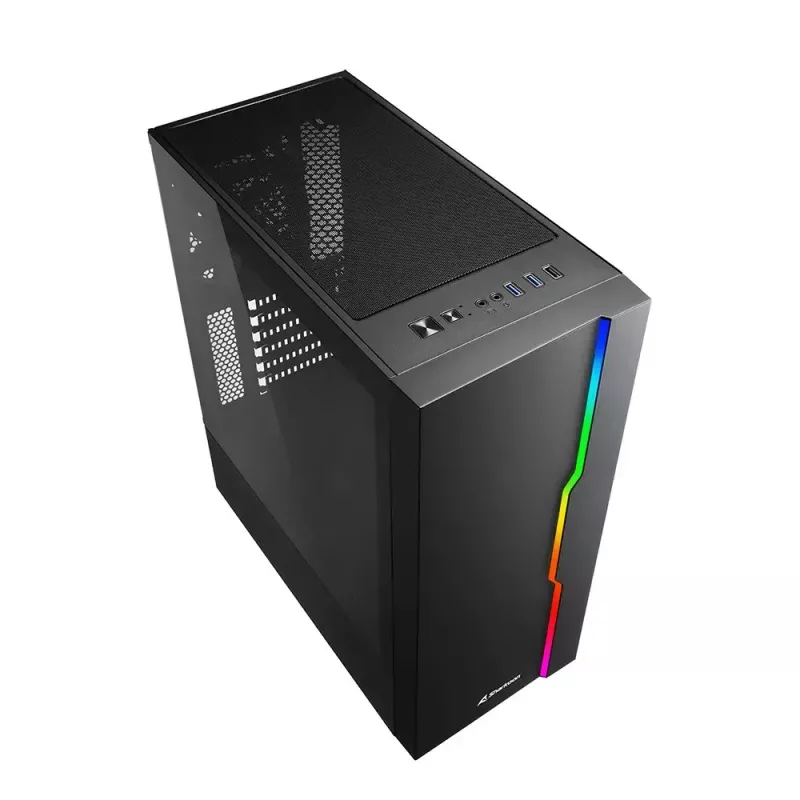 PC-Gehäuse Sharkoon RGB Slider Midi Tower Schwarz