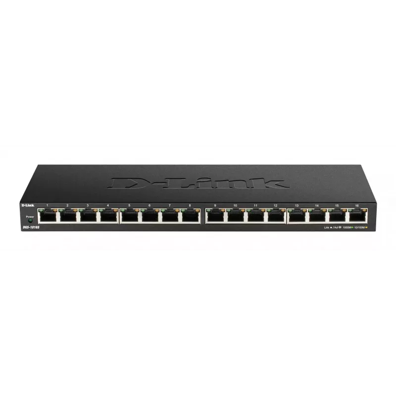 D-Link DGS-1016S Unmanaged Gigabit Ethernet (10/100/1000) Schwarz