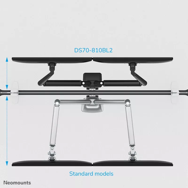 Neomounts DS70-810BL2 Monitorarm 17-32 Zoll – Gasfeder – platzsparend – 180°-Stopp
