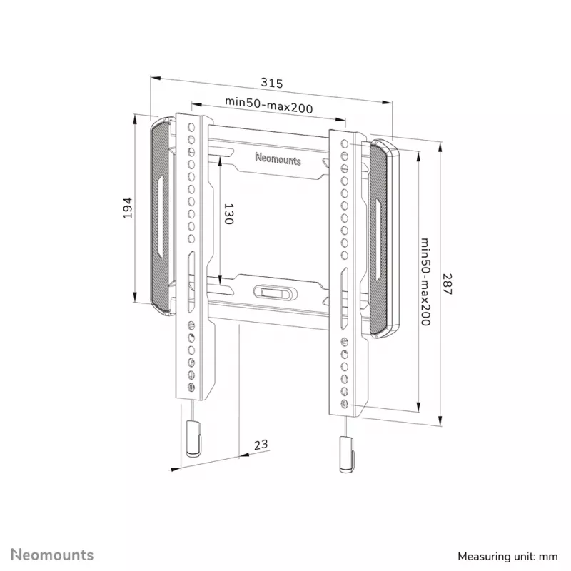 Neomounts WL30-550BL12 TV-Wandhalterung 24-65 Zoll - ultraflach - einfache Montage