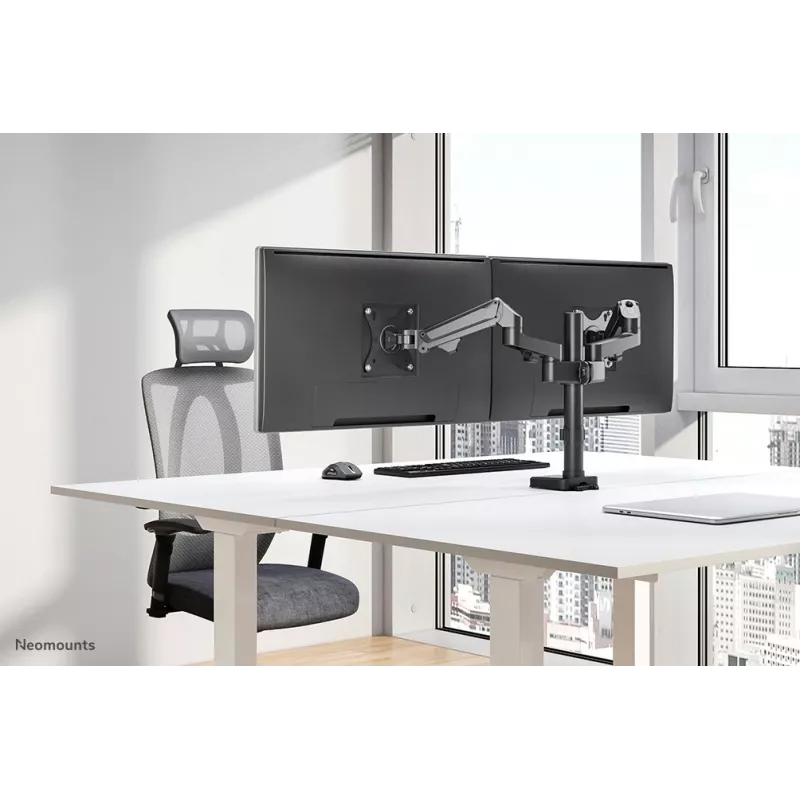 Neomounts DS70-750BL2 Monitorhalterung 17-27 Zoll - Gasdruckfeder, Klemme/Tischdurchführung, 7 kg, 43,2 cm (17 Zoll), 68,6 cm (27 Zoll), 100 x 100 mm, Schwarz