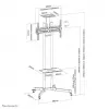 Neomounts PLASMA-M1700E TV-Rollwagen 32-70 Zoll, Schwarz, Tragbarer Bodenständer, Stahl, 50 kg, 81,3 cm (32 Zoll), 177,8 cm (70 Zoll)