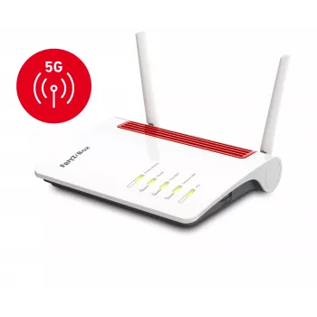 Box FRITZ 6850 5G WLAN-Router Gigabit Ethernet Dualband (2,4 GHz / 5 GHz) Schwarz, Rot, Weiß