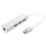 DIGITUS USB 3.0, 3-Port-Hub & Gigabit-LAN-Adapter 3xUSB A/F, 1xUSB A/M, 1xRJ45 LAN Unterstützt Windows und Mac OS