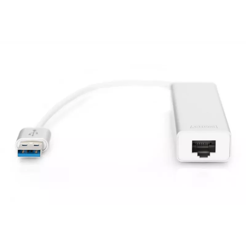 DIGITUS USB 3.0, 3-Port-Hub & Gigabit-LAN-Adapter 3xUSB A/F, 1xUSB A/M, 1xRJ45 LAN Unterstützt Windows und Mac OS