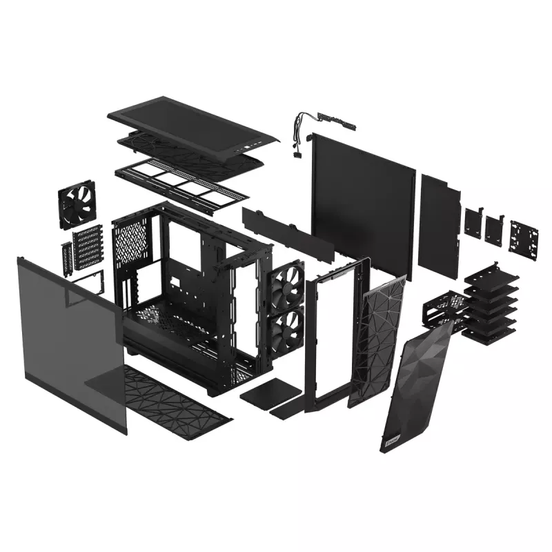 FRACTAL DESIGN Meshify 2 Light Tint Tempered Glass Schwarz