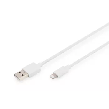 DIGITUS USB-A auf Lightning MFI C89, 2 m Daten- und Ladekabel, weiß, 5 V, 2,4 A