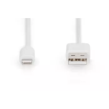 DIGITUS USB-A auf Lightning MFI C89, 2 m Daten- und Ladekabel, weiß, 5 V, 2,4 A
