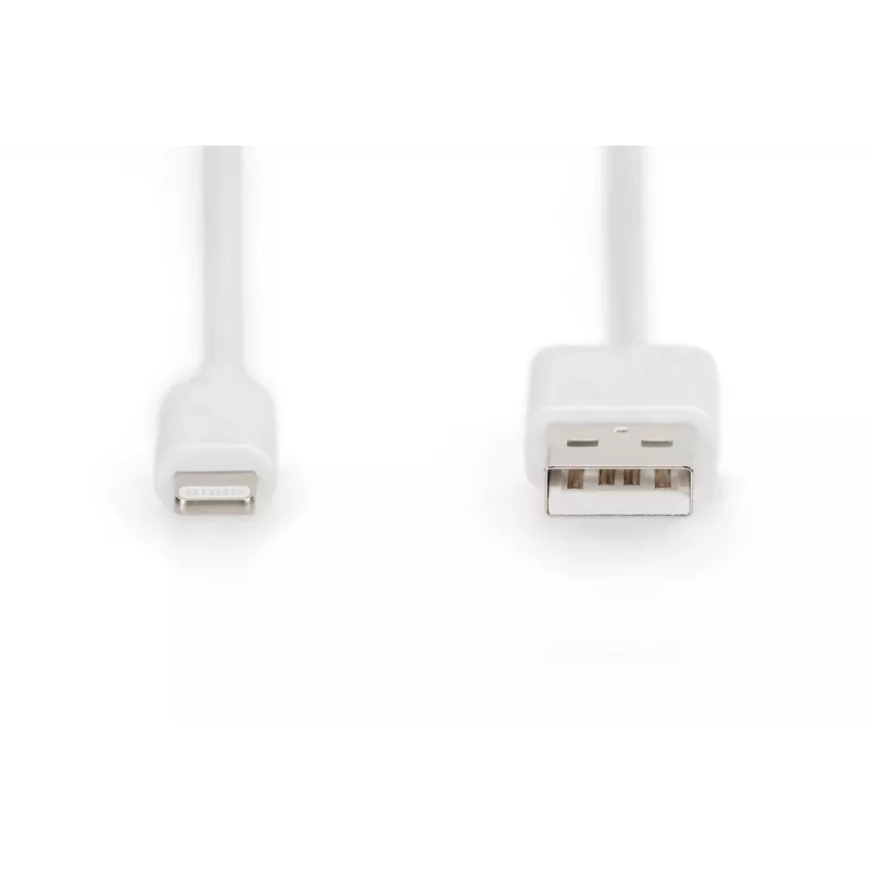 DIGITUS USB-A auf Lightning MFI C89, 2 m Daten- und Ladekabel, weiß, 5 V, 2,4 A