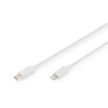 DIGITUS Type C to lightning MFI C94, 2m filling+AL+B jacket PVC white. OD:3.5mm