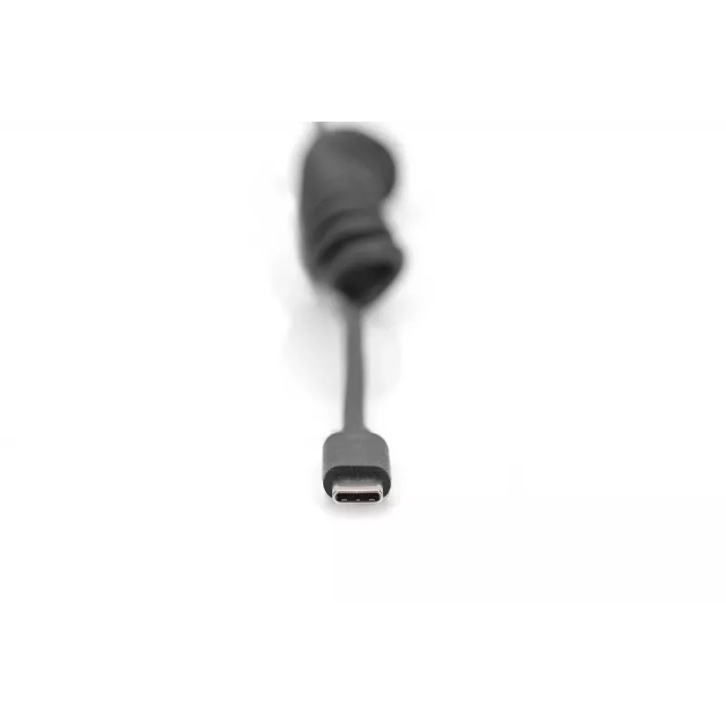 DIGITUS USB - Typ C auf USB - Typ C Spiralkabel, TPU USB 2.0, PD60W Max; 1m