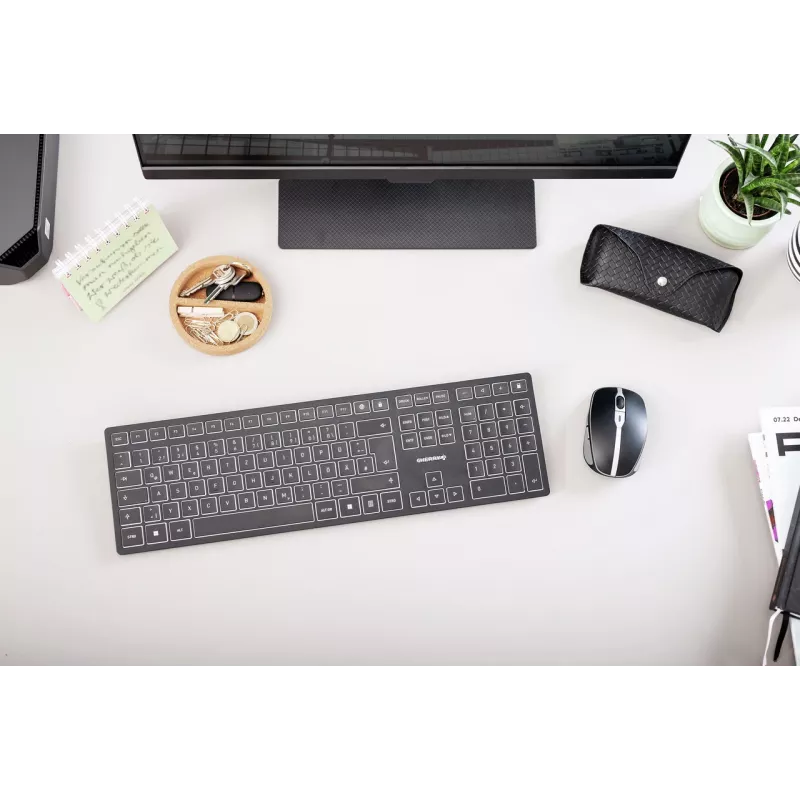 CHERRY KW 9100 schlank Tastatur Universal RF Wireless + Bluetooth QWERTZ Schwarz