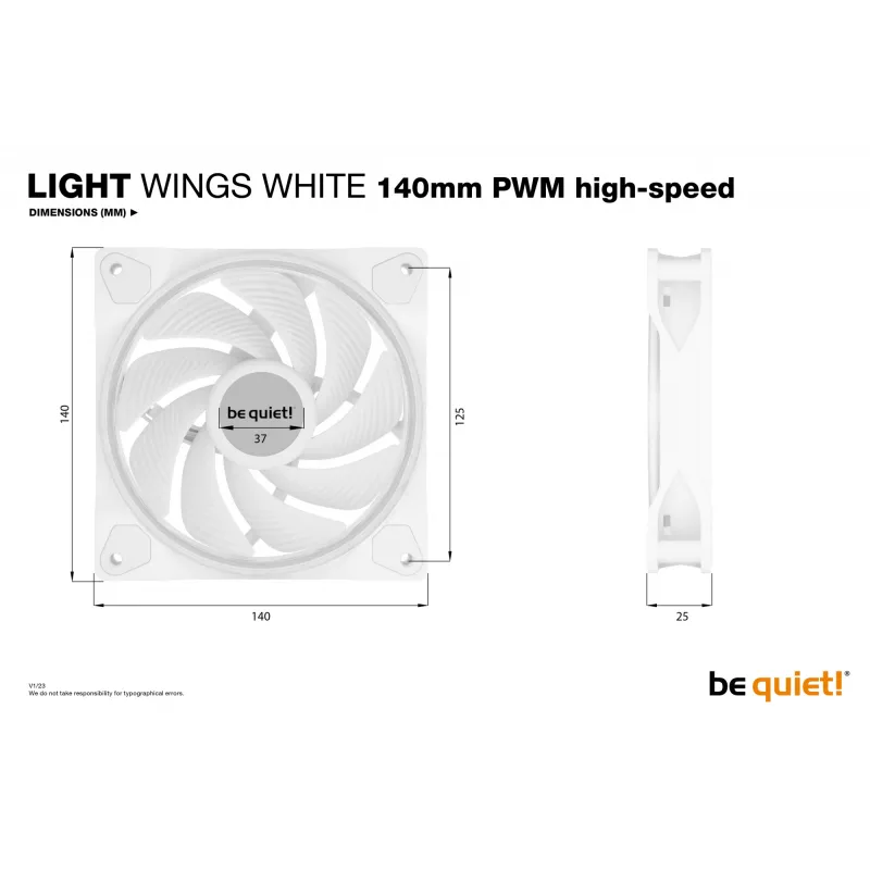 be quiet Light Wings White | 140mm PWM high-speed Triple-Pack Computergehäuse-Lüfter 14 cm 3 Stück