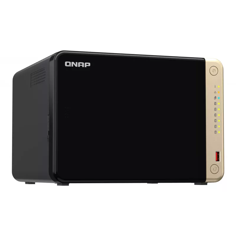 QNAP TS-664 NAS Tower Intel® Celeron® N5095 8 GB DDR4 0 TB QNAP QTS Schwarz, Bronze