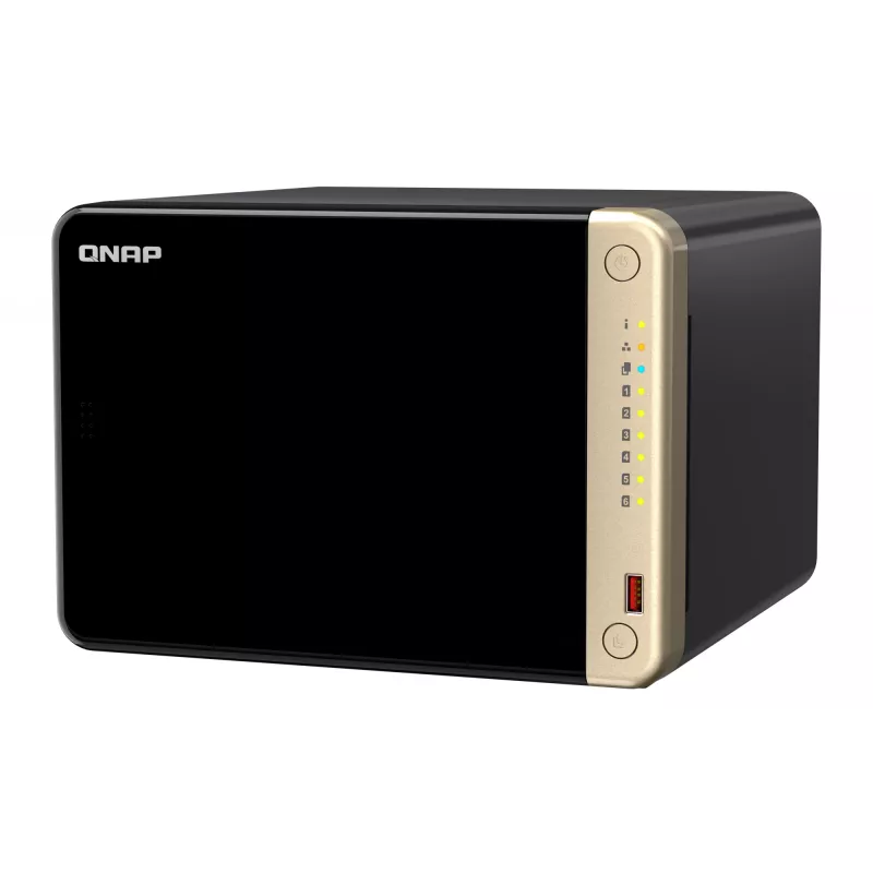 QNAP TS-664 NAS Tower Intel® Celeron® N5095 8 GB DDR4 0 TB QNAP QTS Schwarz, Bronze