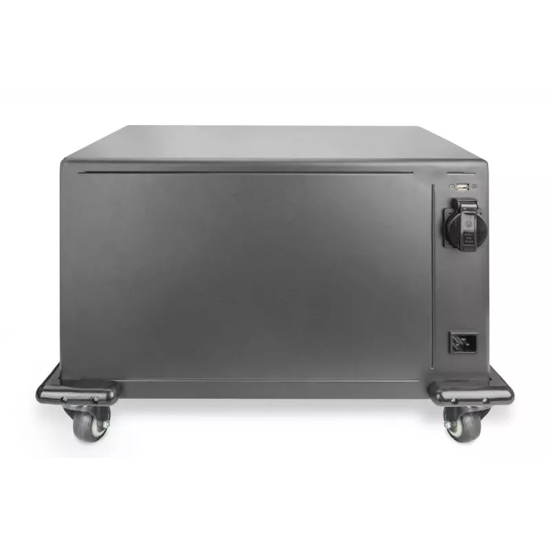 DIGITUS Ladeschrank, 16 Ladefächer, 35,6 cm (14 Zoll), schwarz 384 x 550 x 375 mm, elektr. Schloss, inkl. USB, Lüfter