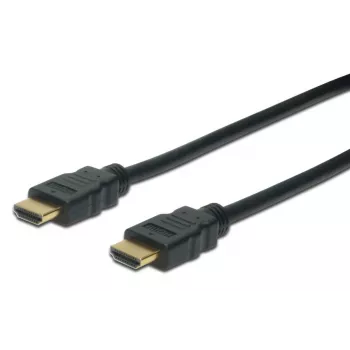DIGITUS HDMI High-Speed-Verbindungskabel, Typ A M/M, 1m mit Ethernet, Ultra HD 60p, Gold schwarz
