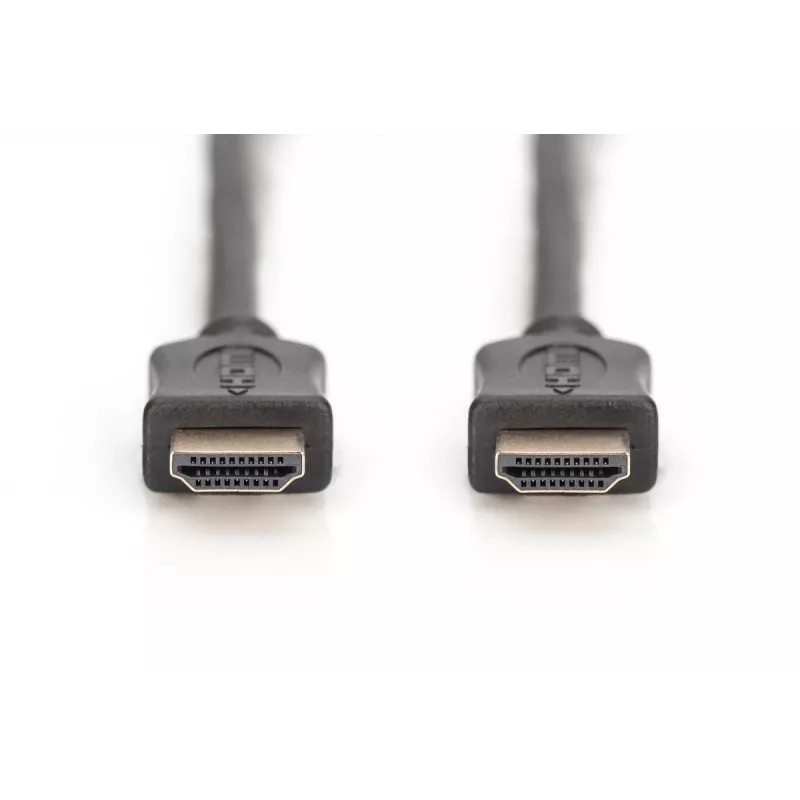 DIGITUS HDMI High Speed Verbindungskabel, Typ A M/M, 5m mit Ethernet, Full HD 60p, Gold Schwarz