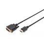 DIGITUS HDMI-Adapterkabel, Typ A-DVI(18+1) M/M, 3m Full HD schwarz