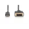 DIGITUS HDMI-Adapterkabel, Typ A-DVI(18+1) M/M, 3m Full HD schwarz
