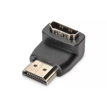 DIGITUS HDMI-Adapter, Typ A, 90° abgewinkelt M/F, Ultra HD 60p, schwarz gold