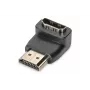 DIGITUS HDMI-Adapter, Typ A, 90° abgewinkelt M/F, Ultra HD 60p, schwarz gold