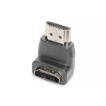 DIGITUS HDMI-Adapter, Typ A, 90° abgewinkelt M/F, Ultra HD 60p, schwarz gold