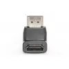 DIGITUS HDMI-Adapter, Typ A, 90° abgewinkelt M/F, Ultra HD 60p, schwarz gold