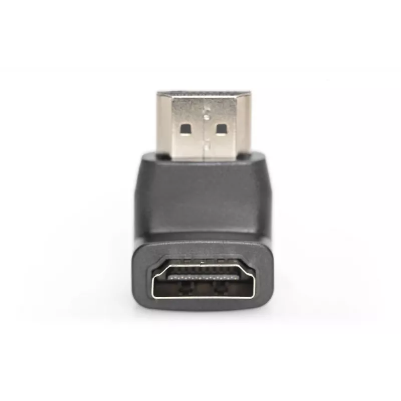 DIGITUS HDMI-Adapter, Typ A, 90° abgewinkelt M/F, Ultra HD 60p, schwarz gold