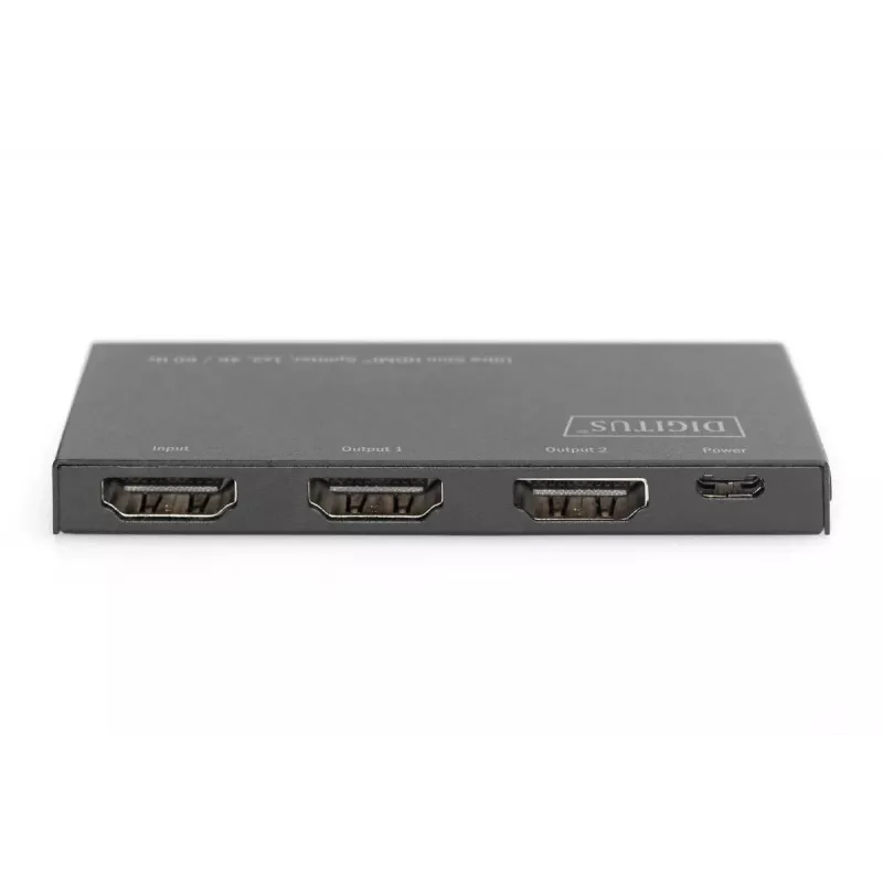 DIGITUS Ultra schlank HDMI Splitter, 1x2, 4K/60Hz HDR, HDCP 2.2, 18 Gbps, Micro-USB-Stromversorgung