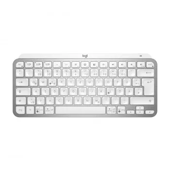 LOGITECH Minimalist Wireless Illuminated Tastatur - MX KEYS MINI - Pale Gray - Qwertz Deutsch