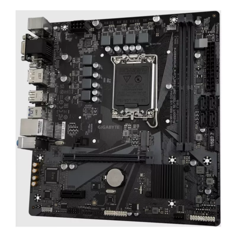 GIGABYTE H610M S2H V2 DDR4 Motherboard - Unterstützt Intel Core 14. Generation CPUs, 6+1+1 Hybrid-Phasen Digital VRM, bis zu 3200MHz DDR4 (OC), 1xPCIe 3.0 M.2, GbE LAN, USB 3.2 Gen 1